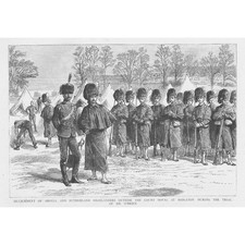 IRLANDA Highlanders al processo William O'Brien a Midleton - Stampa antica 1887