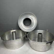Vintage Wear Ever Angel Food & Bundt Cake Pan Set 3 Pezzi Alluminio Buone Condizioni