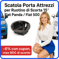 Scatola Contenitore Attrezzi Per Ruota Ruotino Di Scorta Da 15 Fiat Panda 500