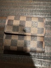 Autentico portafoglio Louis Vuitton Damier Ebene Porte Monnaie con gancio