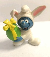 Puffo Coniglio Pasquale Cod.20496 Peyo Schleich Anno 1982 made in Portugal 