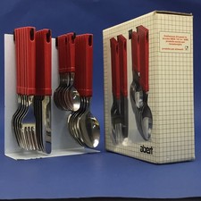 DESIGN ABERT SET 24 POSATE VINTAGE ‘80s MADE IN ITALY CON BOX A QUADERNO