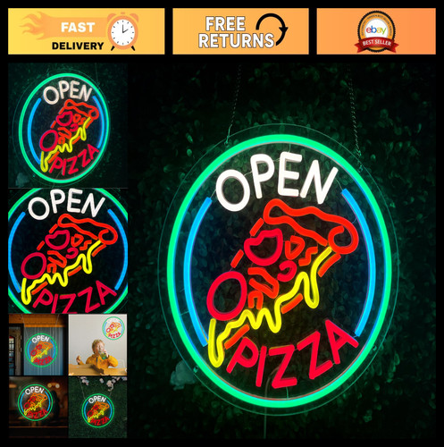 Insegna luminosa led pizza - insegna,