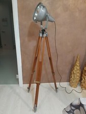 Lampada Industriale Treppiedi Piantana Anni 50