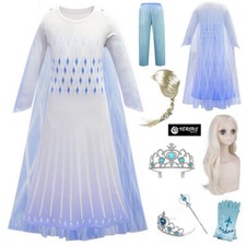 Frozen 2 Simile Vestito Carnevale Elsa Bianco Simil White Elsa Dress FROZ036 C-V