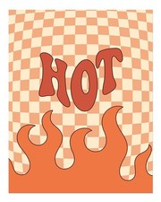 Retro scacchiera fiamme arte