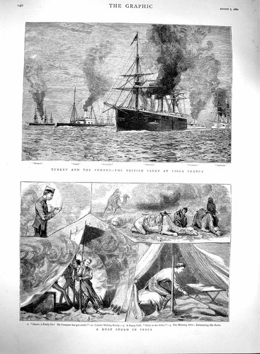 Old antique print - print, dust