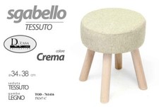 Sgabello legno crema - crema, shabby