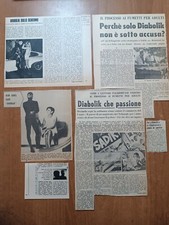 DIABOLIK 6 clipping / ritagli anni '60 da quotidiani e settimanali d'epoca
