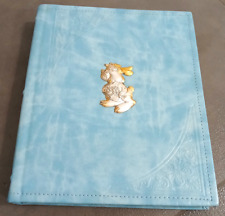 Album Portafoto Porta Fotografie Bambino Celeste Placca in Argento Nascita