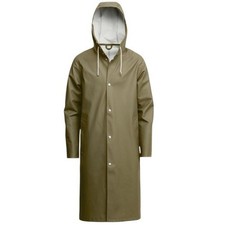 Stutterheim Raincoats Men's Medium Stockholm Long Print Raincoat Aloe Button