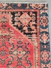 Tappeto antico 4x6, tappeto turco blu 4x6 vintage, tappeto Heriz 4x6, tappeto orientale lana