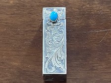 Porta rossetto antico Argento 800 con turchese. Epoca e stile Liberty