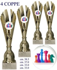 4 COPPE Art. 7244/S4 - Premiazione Serie da 4 coppe per gli Scacchi