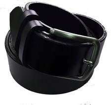 CINTURA UOMO CUOIO NERO NERA VERO CUOIO MADE IN ITALY ARTIGIANALE 