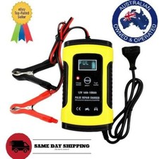 Trickle Smart Charger Caricabatteria Auto Bici Barca Batteria al piombo LCD 1...