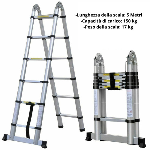 Scala telescopica alluminio - telescopica, in