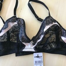 Intimissimi bralette donna triangolo pizzo 34B (EU 75B), rosa-nero, nuova