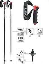 Bastoncini da sci LEKI bastoncini alpini "Neolite Airfoil" alluminio nero bianco rosso manico EVO PAS