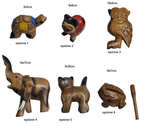 Wooden amulets cat frog turtle