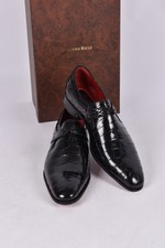 STEFANO RICCI scarpe eleganti coccodrillo $7000 EU 42 US 8 UK 9 colore nero