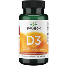 Swanson Vitamina D3 5000 iu 5,000 ui - 250 / 500 Softgels Pillole