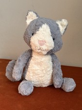 Jellycat Tuffet Cat nuovo senza etichette raro gattino grigio e panna in pensione peluche gattino giocattolo morbido