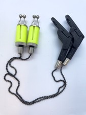 2x INDICATORE MORSO CATENA VERDE FLOU, SCAMBISTI BOBINA, PESCA CARPA