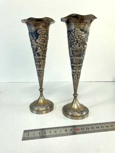 Coppia vaso tromba metallo - coppia,