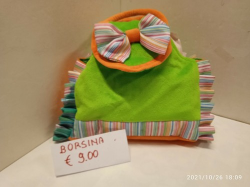 Borsa stoffa verde con - di,
