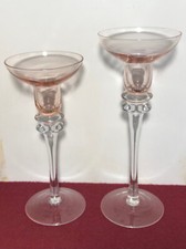 COPPIA CANDELIERI CANDELABRI VETRO VINTAGE