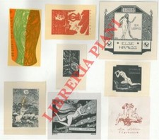 Exlibris erotici - Nudi femminili. Gruppo di otto. (0-23950)