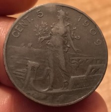 Moneta 5 Centesimi 1909 Prora