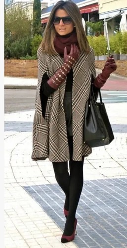 Poncho cappotto zara check - poncho,