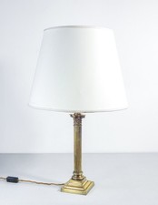 ⚜️ LAMPADA TAVOLO STILE NEOCLASSICO 1940S ABAT JOUR OTTONE COLONNA CAPITELLO