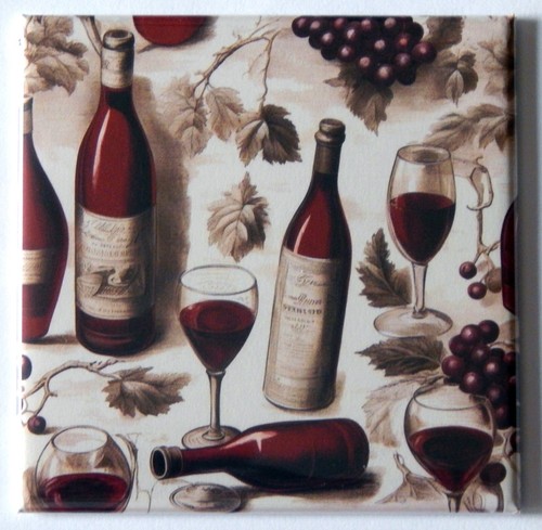 Red wine fridge magnet - wine,