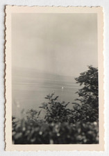 Vue mer voilier au loin flou - Photo ancienne snapshot juillet 1955