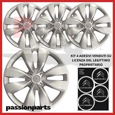 COPRICERCHI CITROEN C3 15" R15 DAL 2009 COPPE RUOTE ADESIVI CITROEN SET 4 PEZZI