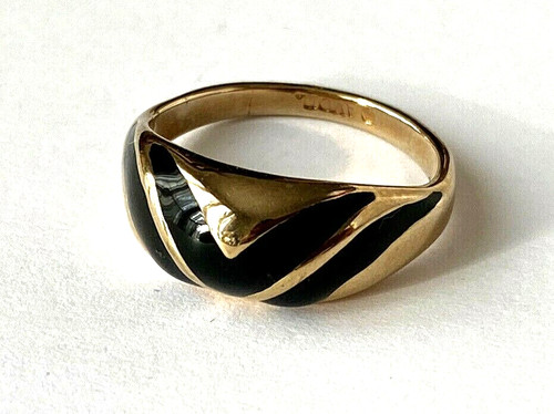 Bague doré noir signé avon - noir,