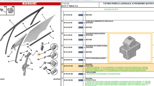 98016307zd piastra alzavetro - 98016307zd,