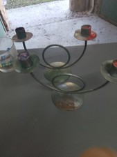 2 PORTACANDELE FERRO 2 BRACCI