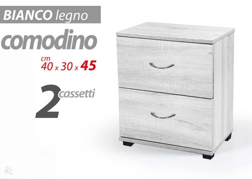 Comodino legno bianco - comodino,