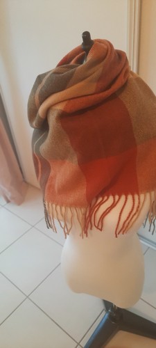 Echarpe rouge brique,beige