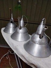 3 Lampade Industriali in alluminio anni  60/70 No Artemide Flos Stilnovo 