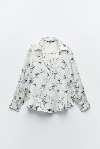 Zara women printed satin shirt - zara,