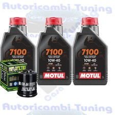 Kit Tagliando Olio Motul 7100 10W40 + Filtro Per Piaggio 300 MP3 Yourban LT 2018