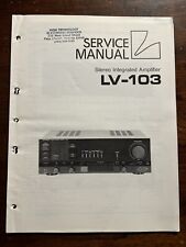 Amplificatore integrato Luxman LV-103 manuale di servizio originale OEM originale