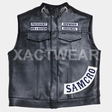 Giubbotto Uomo Son Of Anarchy Redwood Moto Club Biker Vera Pelle