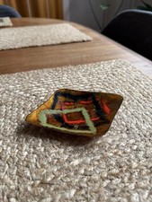 Raro vassoio portapiatti Guido Gambone smaltato su rame metà secolo italiano