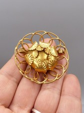 Broche Ancienne Art Déco Laiton Doré - Old Brooch